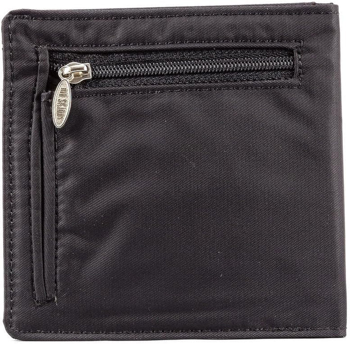 Big Skinny Men's World Slim Wallet mit Reissverschlussfach, für bis zu 35 Karten Schwarz, Schwarz