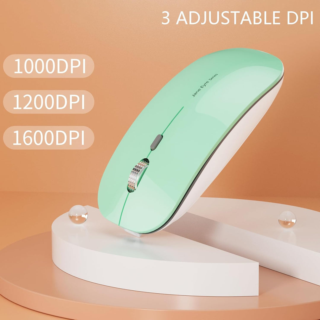 Uiosmuph Q5 Kabellos Maus, Wiederaufladbar Funkmaus 2.4G Leise Funkmaus Ultra Dünn Wireless Computer