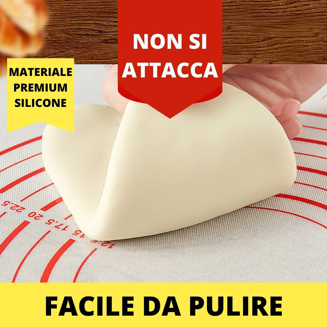 soleilx Backmatte für Kneten, 80 x 60 cm, italienisches Design, Masse aus CM, wiederverwendbar, anti