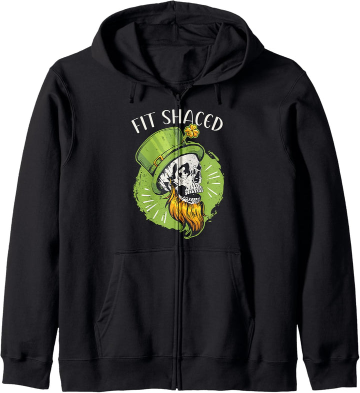 Fit Shaced Saint Patrick Skull Bart Lustiger St. Patricks Day Kapuzenjacke