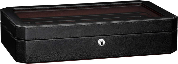 ROTHWELL 12 Slot Leder Uhrenbox - Luxus Uhrengehäuse Display Organizer, Herren Aufbewahrungsboxen Ha
