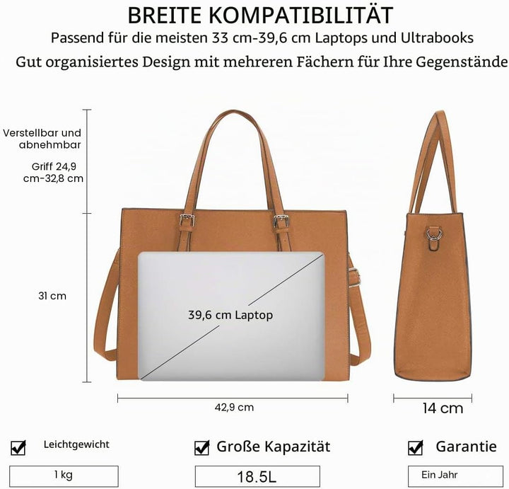 NUBILY Handtasche Shopper Damen Grosse Schwarz Handtasche Leder Umhängetasche Arbeitstasche Gross La