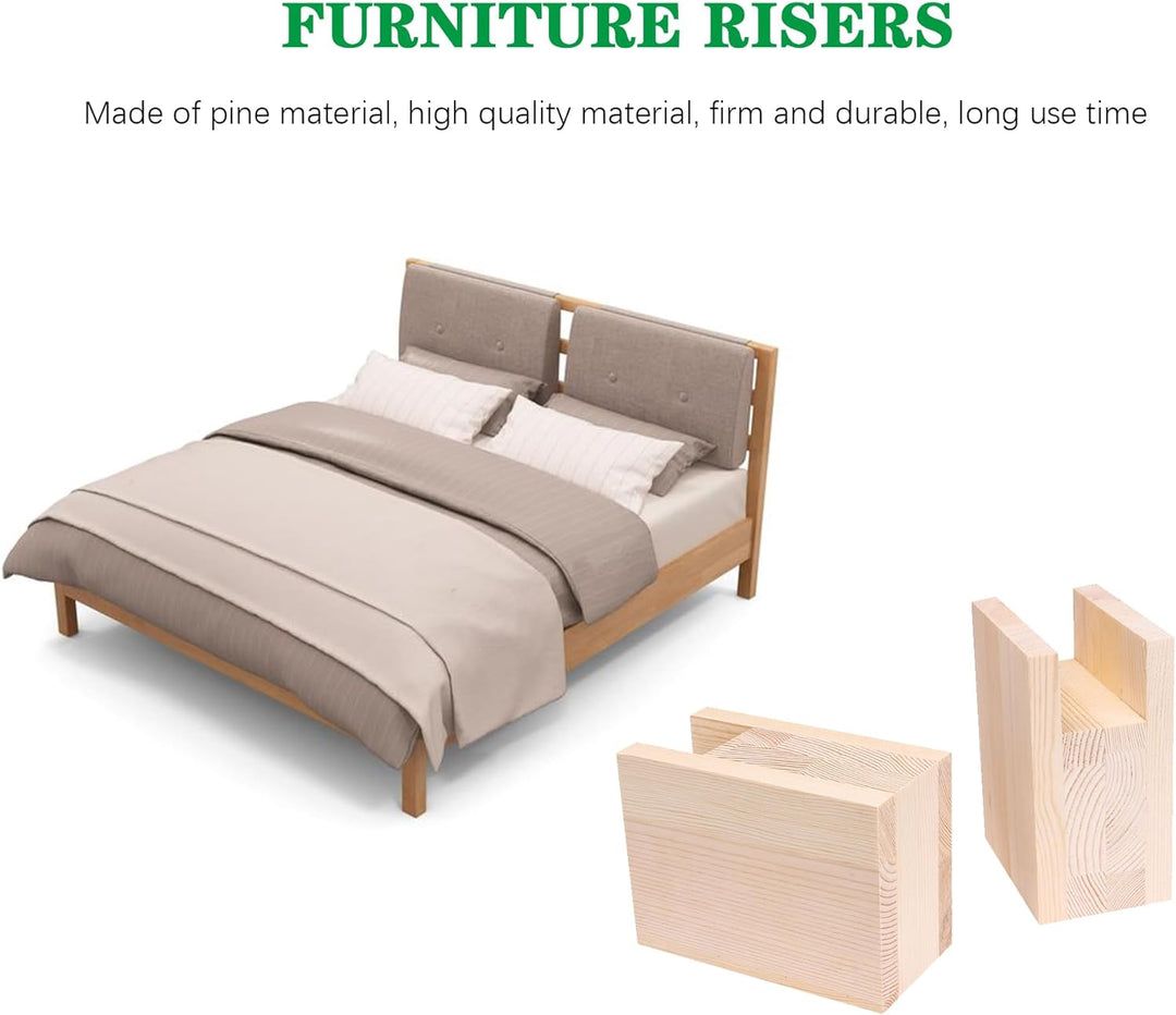 RDEXP 10 x 7 x 13,5 cm Nutbreite 4 cm Holztisch Bett Riser Lift Möbel Bein Heber Füsse bis zu 10 cm