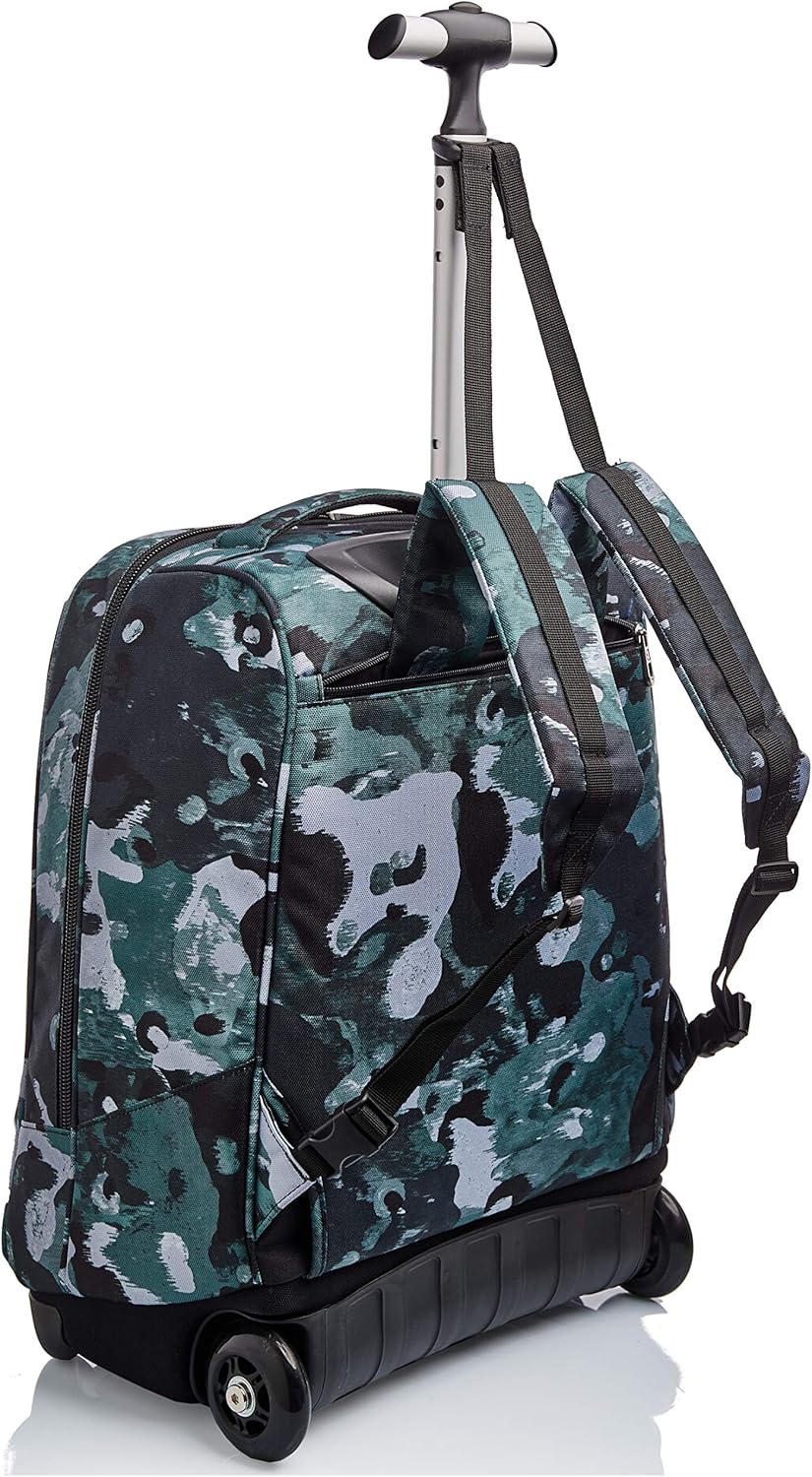 Invicta Trolley, 2 in 1, Schulranzen mit Rollen, Rucksack mit Trolleyfunktion für Schule, Reisen, Mä