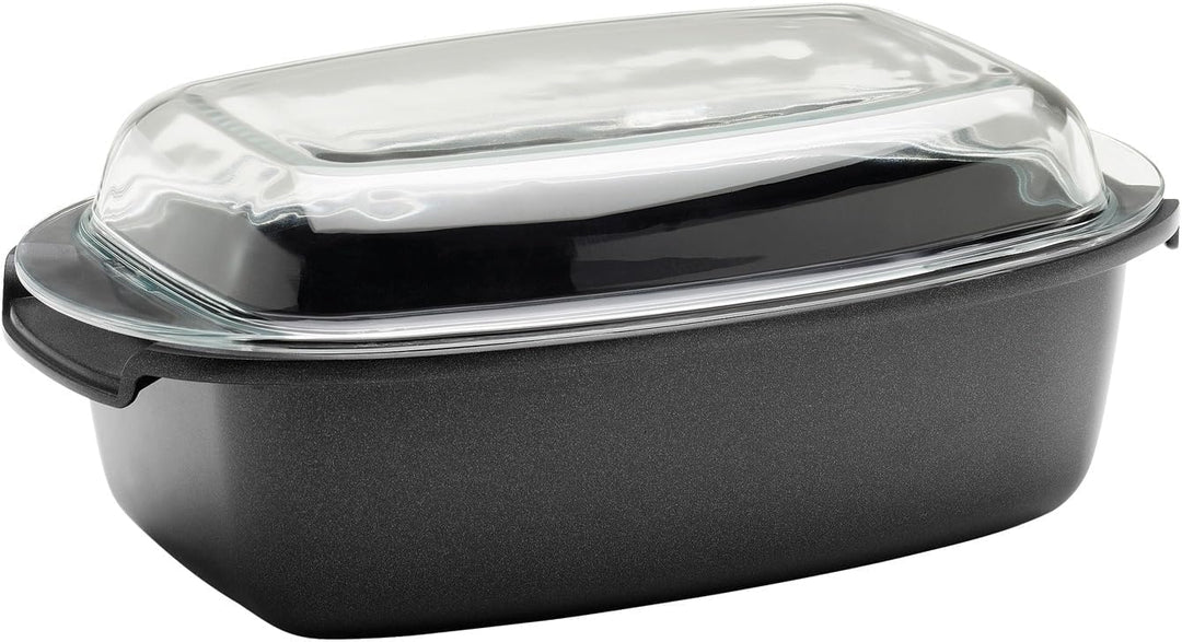 Berndes Rostiere Bräter mit Deckel, Induktion, Unibräter aus Aluguss, allherdtauglich, backofengeeig