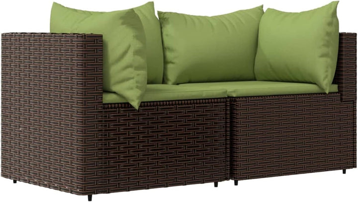Tidyard 2 STK. Garten Ecksofa Gartensofa mit Kissen Einzelsofa Rattansofa Garten Lounge Gartenmöbel