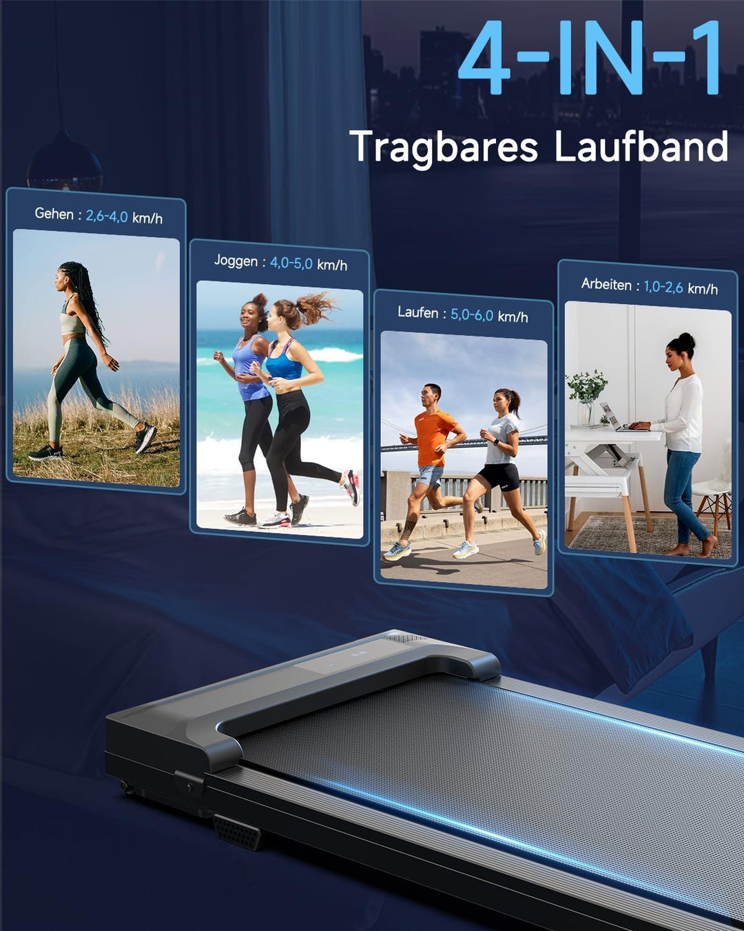 Walking Pad Laufband für Zuhause - Home Office Laufbänder Under Desk Schreibtisch Laufpad Leise Trag