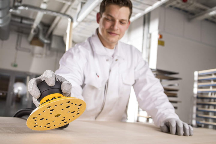 Mirka Gold Universal-Schleifpapier Ø 150mm Klett 37-Loch / Korn P180, 100 Stk / Zum Schleifen von Gi