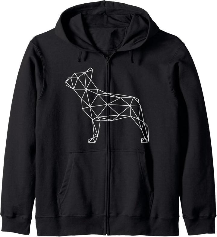 Geometrische französische Bulldogge Figur Frenchie Geschenk Kapuzenjacke