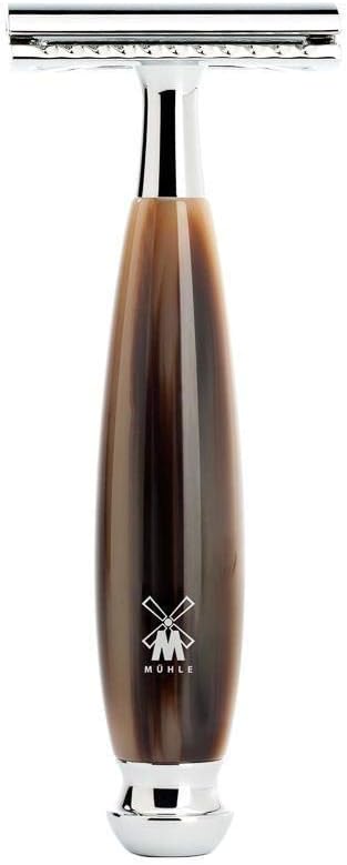 MÜHLE Rasierset - Vivo Serie - Black Fibre - Rasierhobel - Edelharz hornbraun