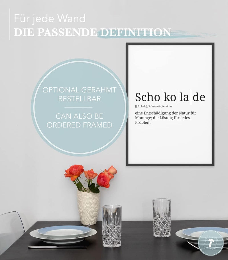 Papierschmiede® Definition: Schokolade, DIN A1 (59x84 cm), XXL Poster für Wohnzimmer, Schlafzimmer,