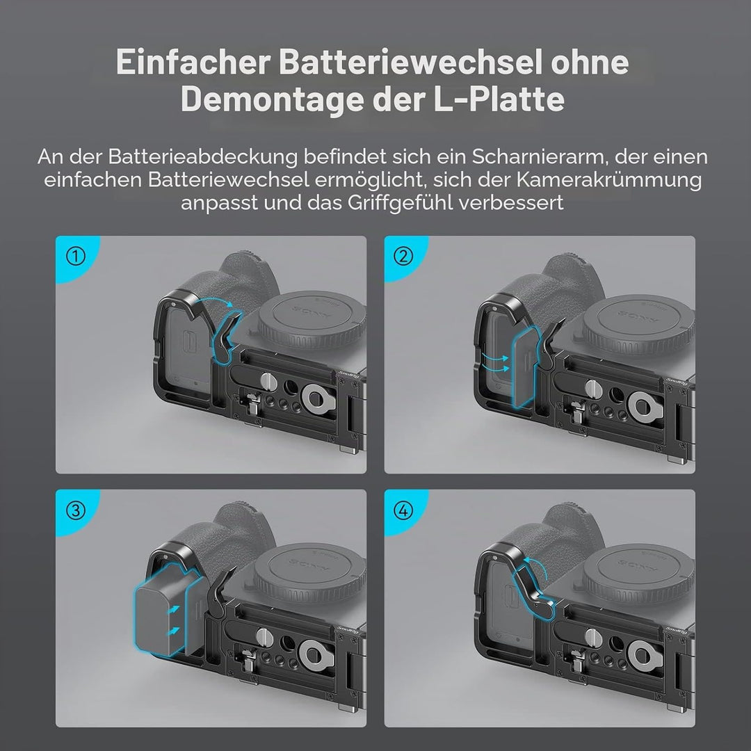 SMALLRIG Faltbare L-Halterung für Sony A7R V / A7 IV / A7S III, L-Bracket Faltbare Seitenplatte für