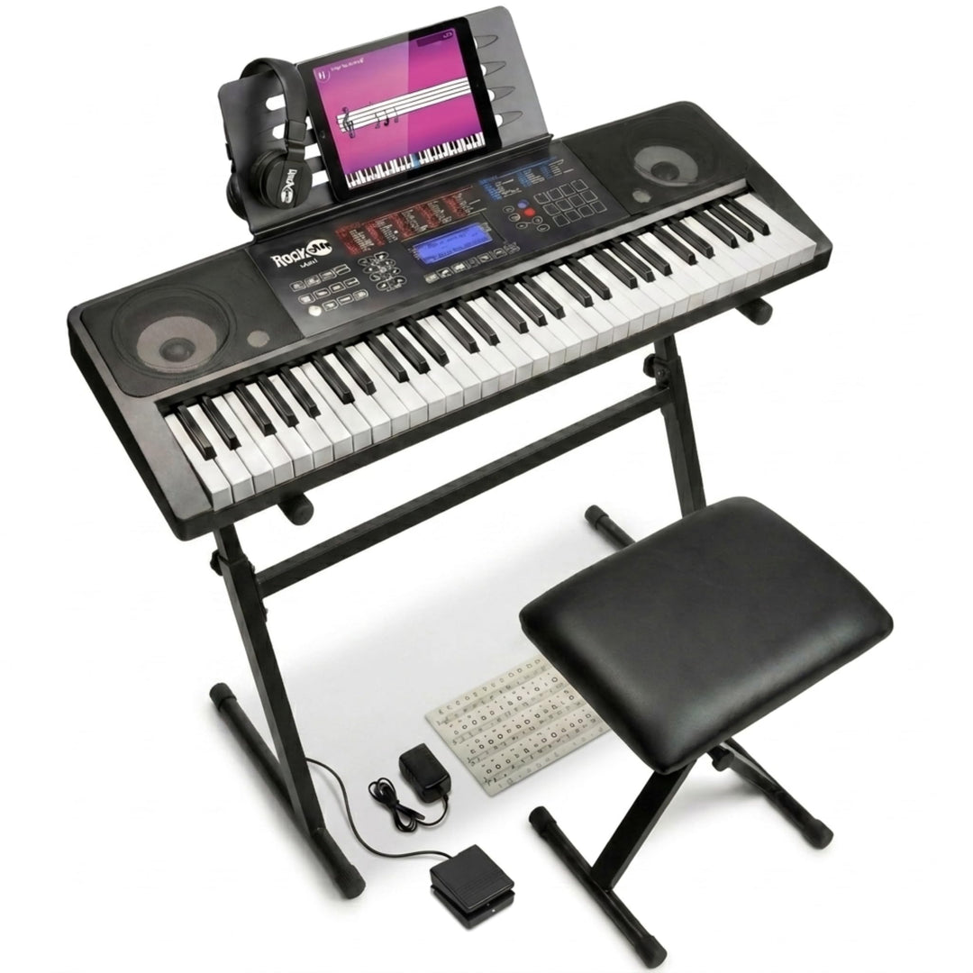 Rockjam 61 Key Touch Display Tastatur Piano Kit mit digitaler Klavierbank, elektrischer Klavierständ