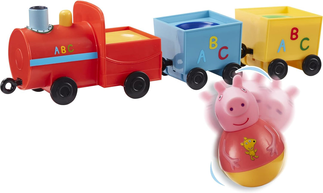 Peppa Pig Weebles Pull Along Wobbily Train, First Toy, Preschool Toy, Imaginative Play, Gift for 18