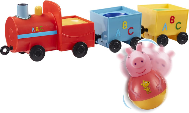 Peppa Pig Weebles Pull Along Wobbily Train, First Toy, Preschool Toy, Imaginative Play, Gift for 18