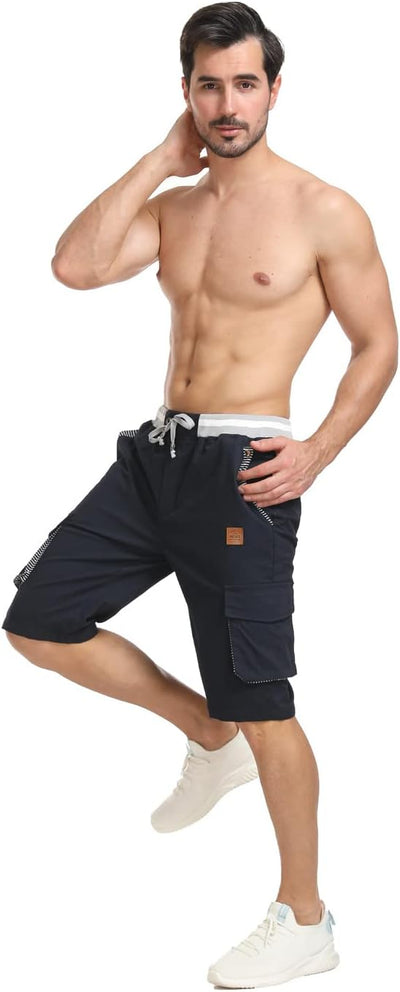 Tansozer Kurze Hosen Herren Shorts Herren Sommer Freizeit mit 6 Taschen S Blau6602, S Blau6602