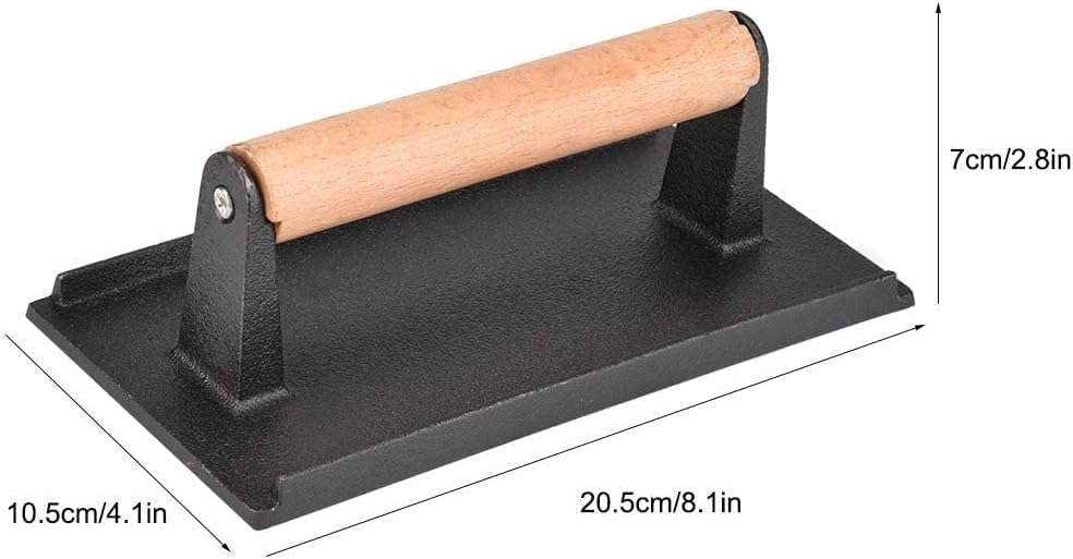 Fleischpresse, Burgerpresse, Steakgewicht Holzgriff Speckgrill, Hamburgerpresse, Pro für Grills, Gri