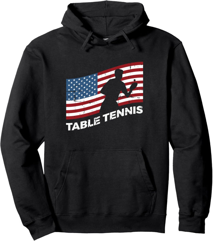 USA Flagge Table Tennis Ping Pong Geschenk Tischtennis Pullover Hoodie