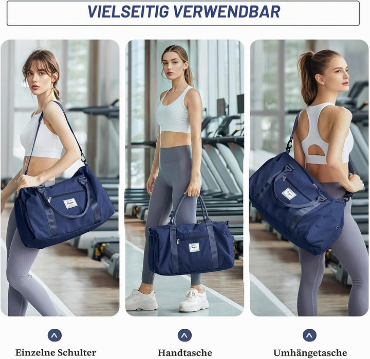 HYC00 Sport Duffel Bag Damen Sporttasche für Damen Herren mit Nassfach &amp; Schuhfach, Reisetasche Hand