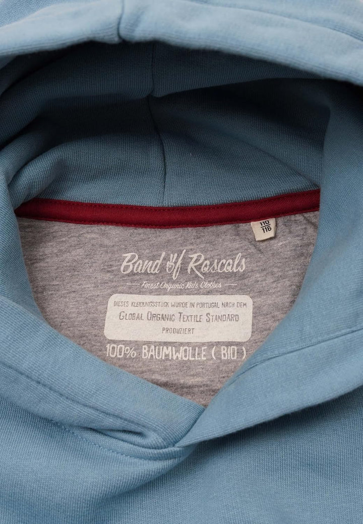 Band of Rascals Kinder Kapuzenpullover Plain aus Bio-Baumwolle 98-104 Aegean-blue, 98-104 Aegean-blu