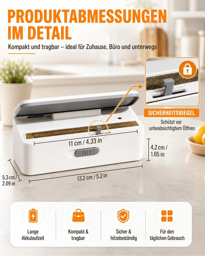Pro Mini-Folienschweissgerät 8-Stufen,Upgraded Tragbarer Bag Sealer mit LED-Countdown, Integriertem