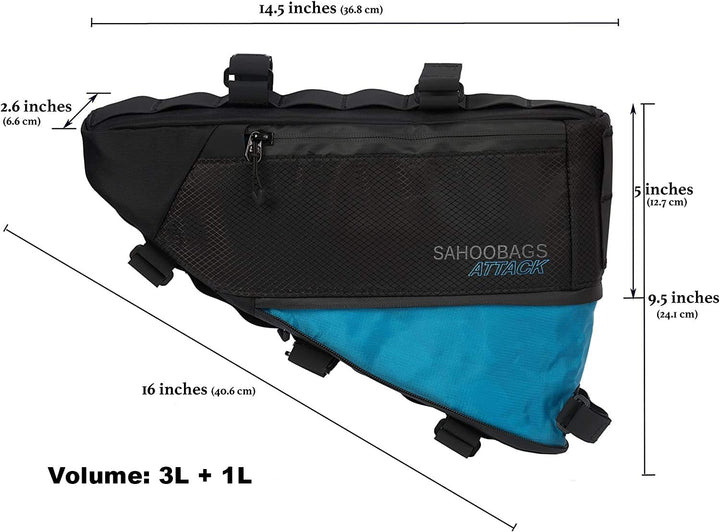 Roswheel Attack Tasche Rahmen Bike Packing erweiterbar 3 – 4L Waterproof Dreieckige Tasche, Dreiecki