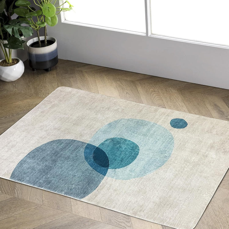 Tinyboy-hbq Kurzflor-Wohnzimmerteppich Moderne geometrische Design-Teppiche Kreismuster-Teppich, rut