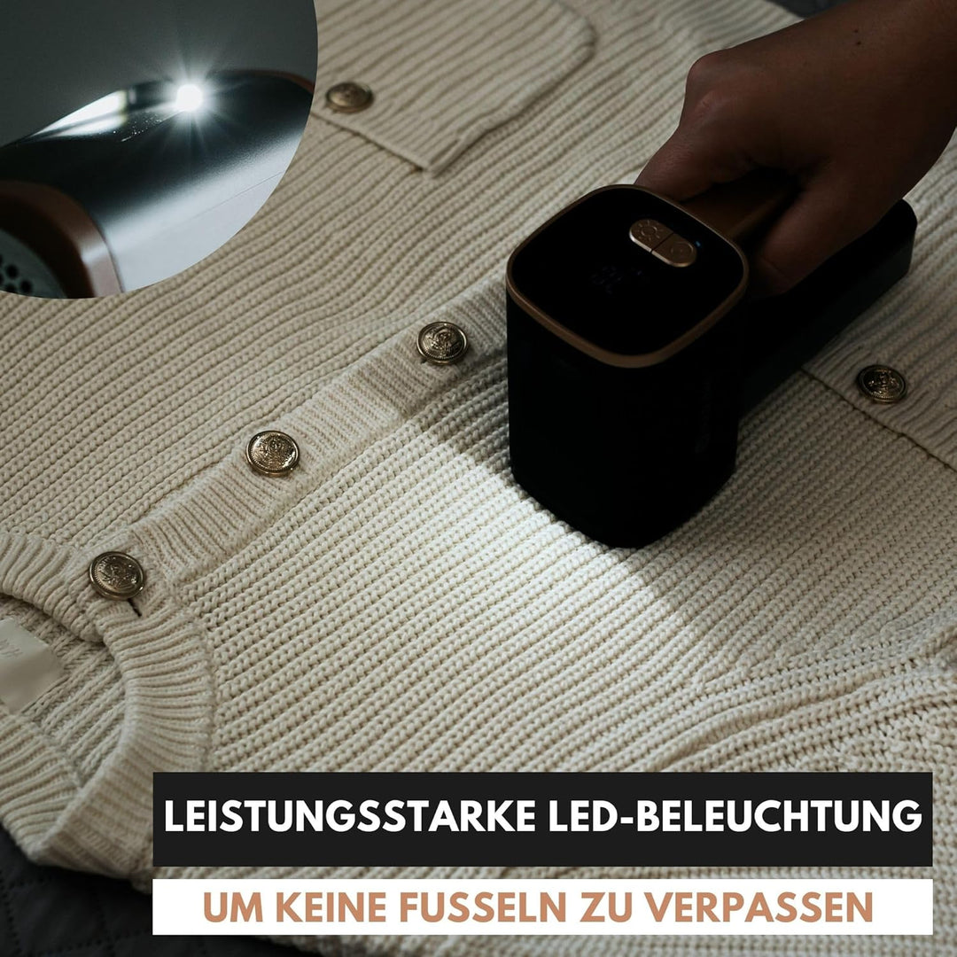 Fusselrasierer Elektrisch WiredLux - Wiederaufladbarer Fusselentferner für Kleidung & Möbel - LED-Li