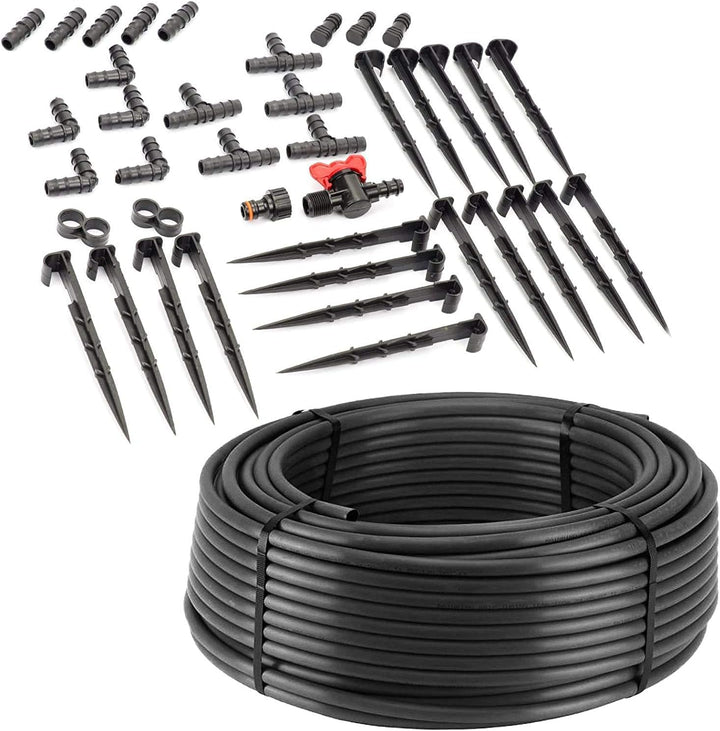 Tropfrohr 16 mm 50m (40tlg) mit Druckkompensation + Zubehör Tropfschlauch Tropfbewässerung Bewässeru