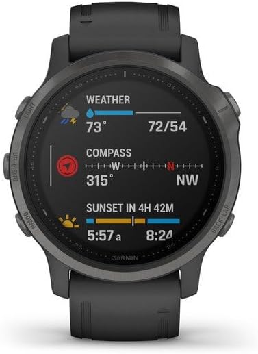 Garmin GPS-Uhr mit Pulsmesser Fenix 6S Saphir