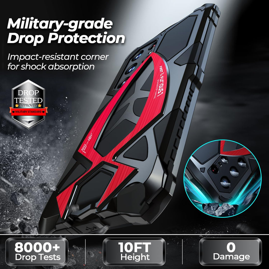 Schutzhülle kompatibel mit Samsung Galaxy S24 Ultra – Kameraschutz – robust – Metall und Silikon – s