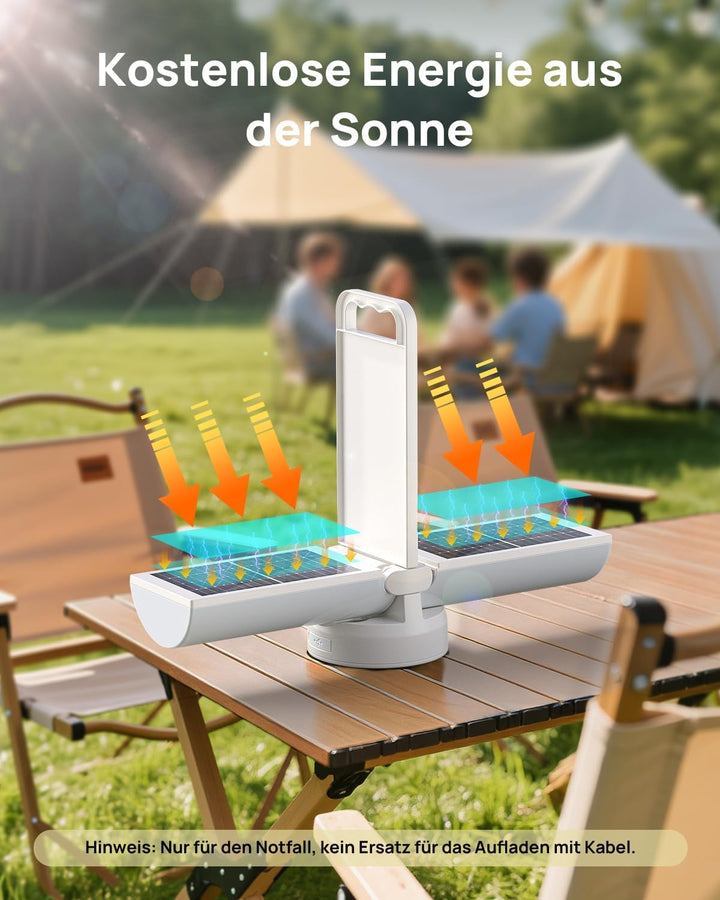 Eventek Solar Campinglampe 8000mAh, Ultrahelle Faltbare LED Camping Licht mit 3 Modi und Touch-Steue