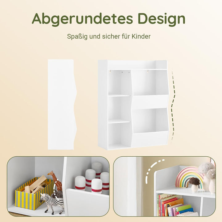 SoBuy Kinder Bücherregal Montessori Regal Kinderzimmer mit 5 Offenes Fach Kinderregal für Spielzeug