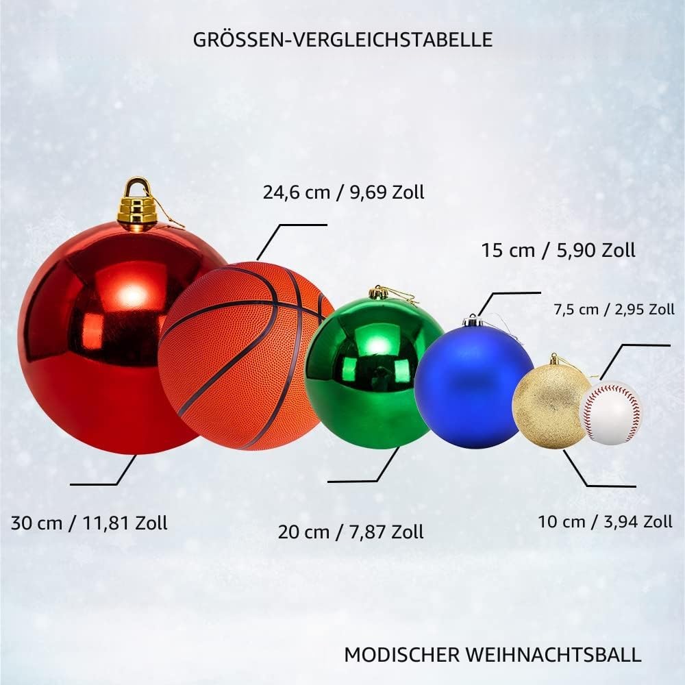 Benjia Weihnachtskugeln Gross Aussen, Dekokugel Wetterfeste Riesen Grosse Gross XXL Outdoor Draussen