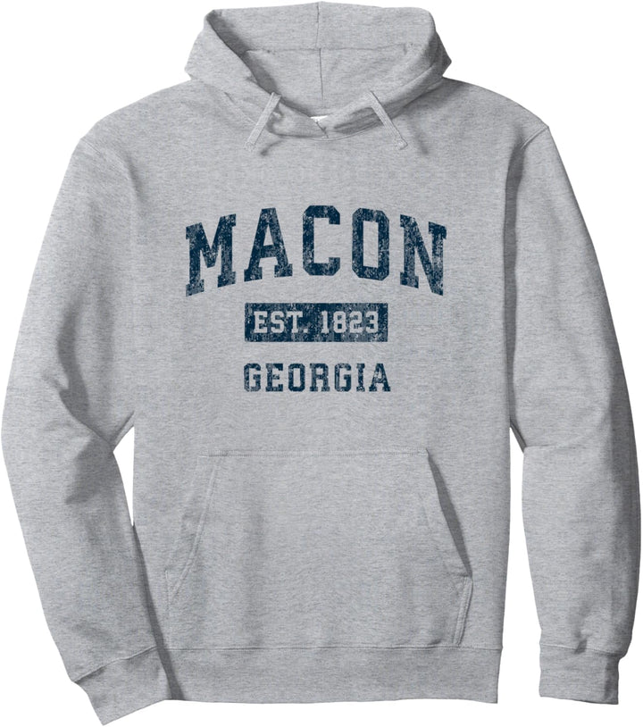 Macon Georgia GA Vintage-Sportdesign, Marine-Druck Pullover Hoodie
