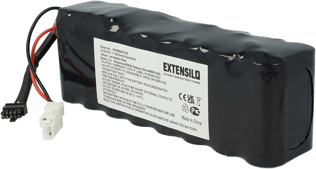 EXTENSILO Akku Ersatz für BAT6000A, BAT6000C, BAT6001B, MRK6103A, MRK6105A für Rasenroboter Rasenmäh