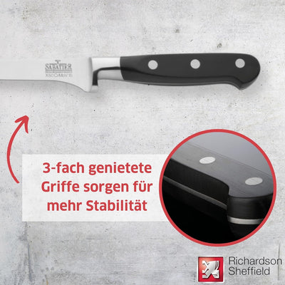 Richardson Sheffield V SABATIER Filetiermesser, gehärteter Klingenstahl, rostfrei, extrem scharf, Fi