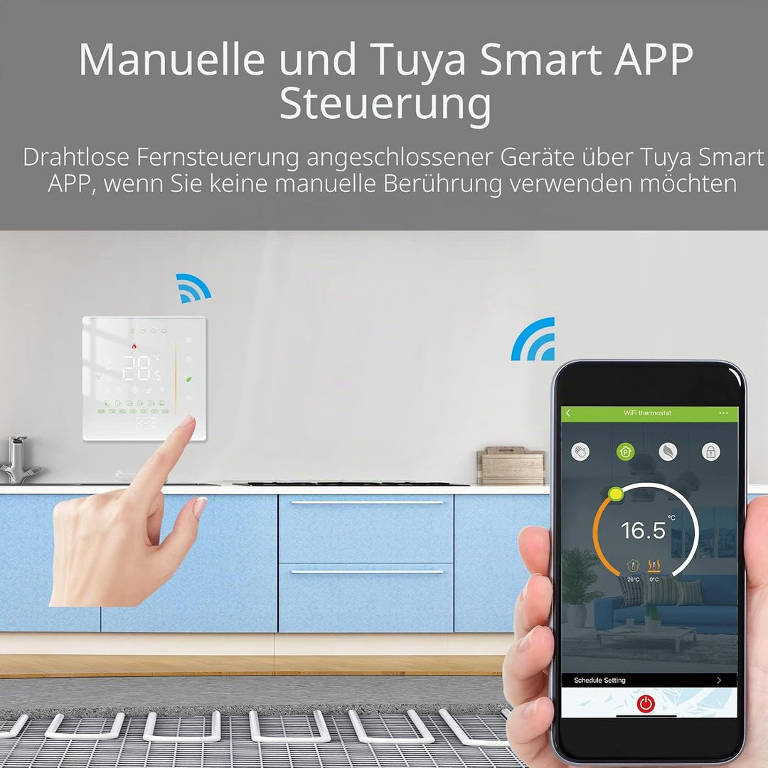 MOES WLAN Smart Thermostat, Warmwasser Thermostat Fussbodenheizung, Programmierbar Raumthermostat Fü