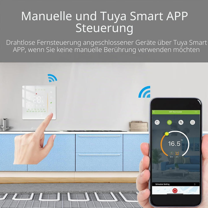 MOES WLAN Smart Thermostat, Warmwasser Thermostat Fussbodenheizung, Programmierbar Raumthermostat Fü