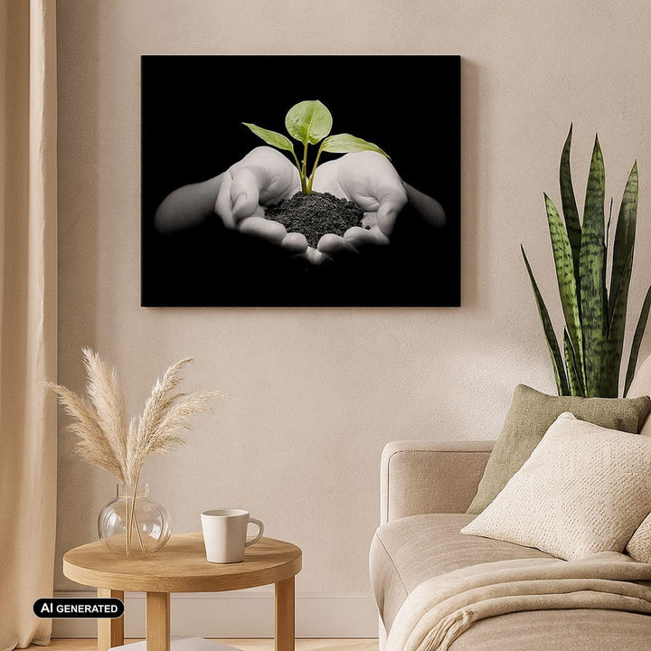 Bilder auf Leinwand Natur Pflanze Wissenschaft Schutz Leinwandbild 70x50cm Wandbilder Dekoration Woh
