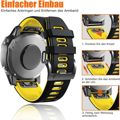 ANBEST Armband für Garmin Fenix 6 Pro/7 Pro/Epix 2/Fenix 8 47mm Armband, 22mm Quick Fit Armbänder fü