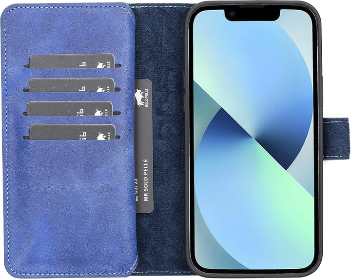 Solo Pelle Lederhülle kompatibel für iPhone 13 Pro in 6.1 Zoll abnehmbare Hülle (2in1) Harvard Doubl