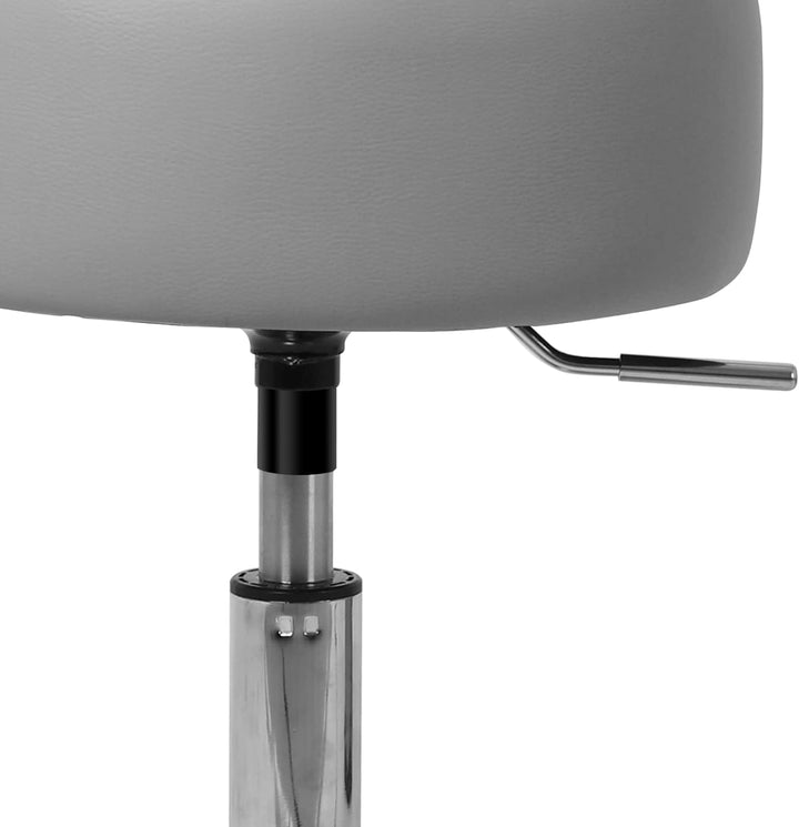 ML-Design Schminkhocker 2er Set Hellgrau aus Stahl verchromt, Sitzhocker rund Ø33cm, Schminktisch Ho