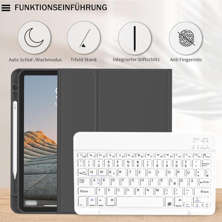 Hülle mit Tastatur für iPad Air 11 Zoll M3/M2 (2025/2024), iPad Air 5./4. Generation (2022/2020) 10,