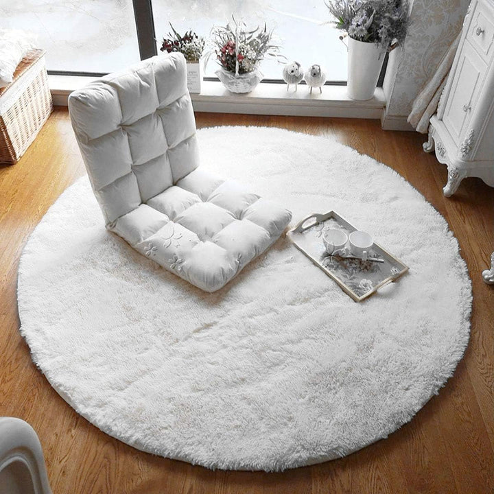 Leesentec Area Rugs Round Bedroom Carpets Living Room Anti Slip Soft Fluffy Rug Shaggy Floor Mats La
