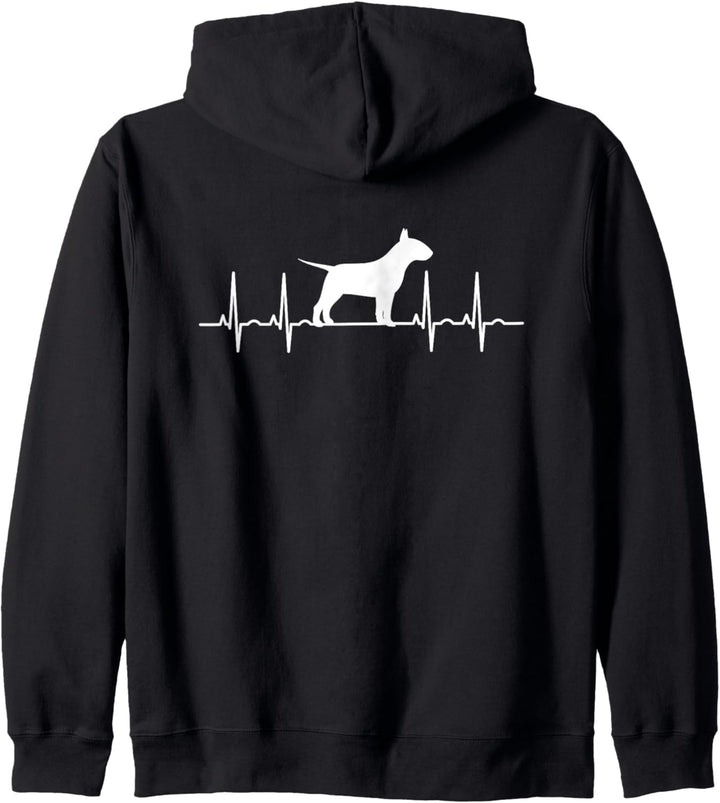 Bullterrier liebe Herzschlag Geschenkidee Kapuzenjacke