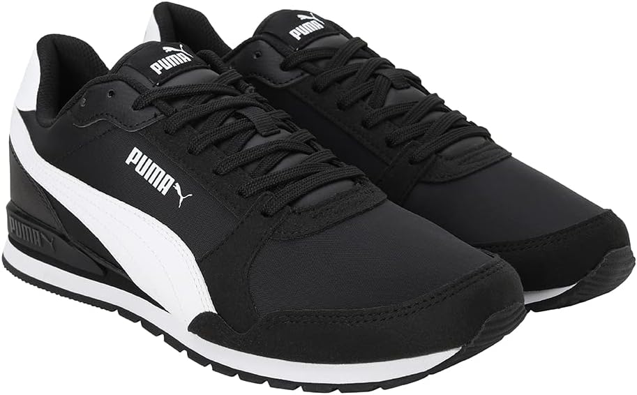 PUMA Men's St Runner Adult NlSneaker 37 EU V3 Black White, 37 EU V3 Black White
