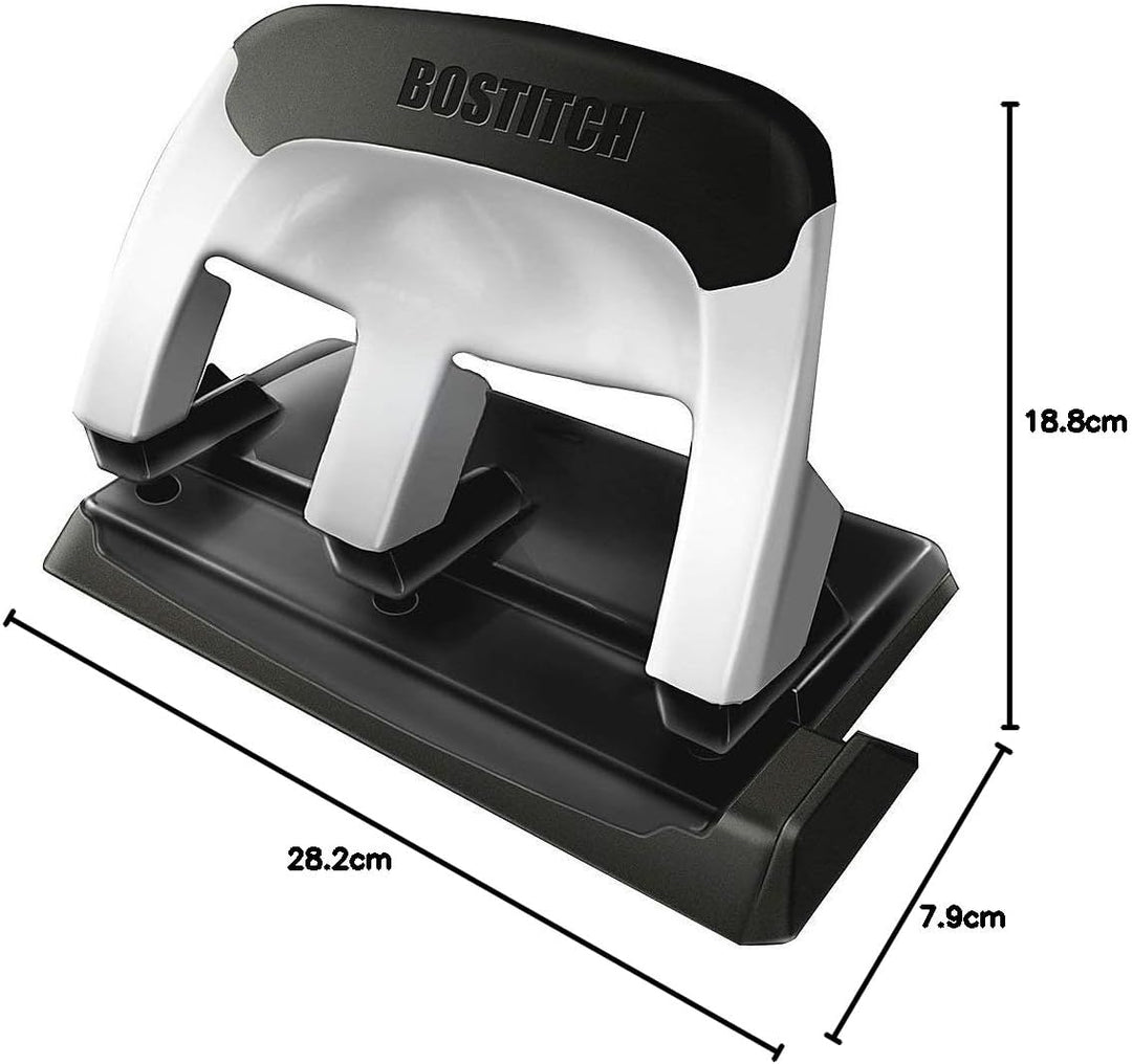 Bostitch Office EZ Squeeze Heavy Duty 3-Locher, 40 Blatt Kapazität, verbraucht weniger Kraft, perfek