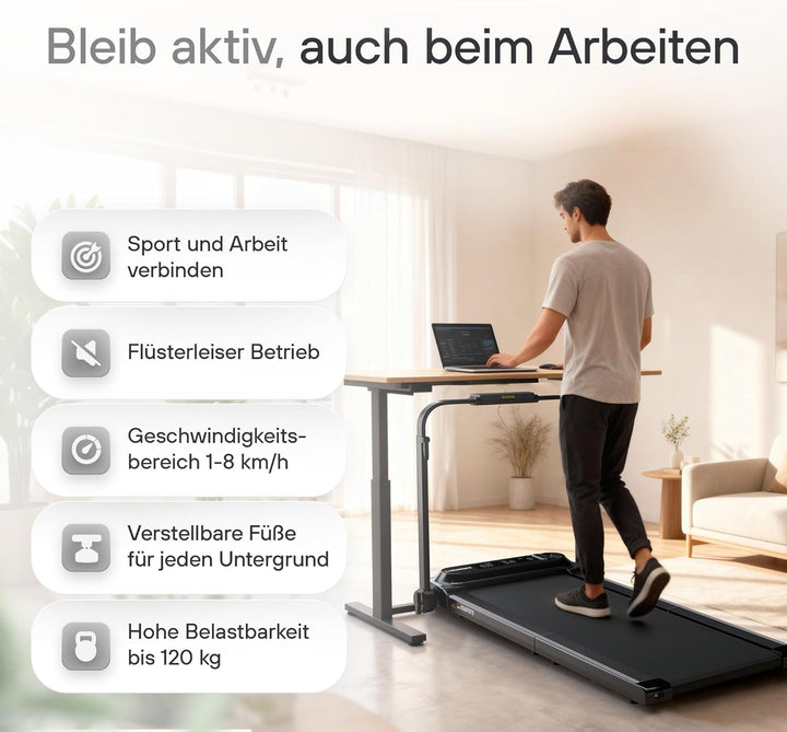 Laufband klappbar und faltbar für Zuhause mit Handlauf, Sport-APP, Bluetooth-Lautsprecher, Fernbedie