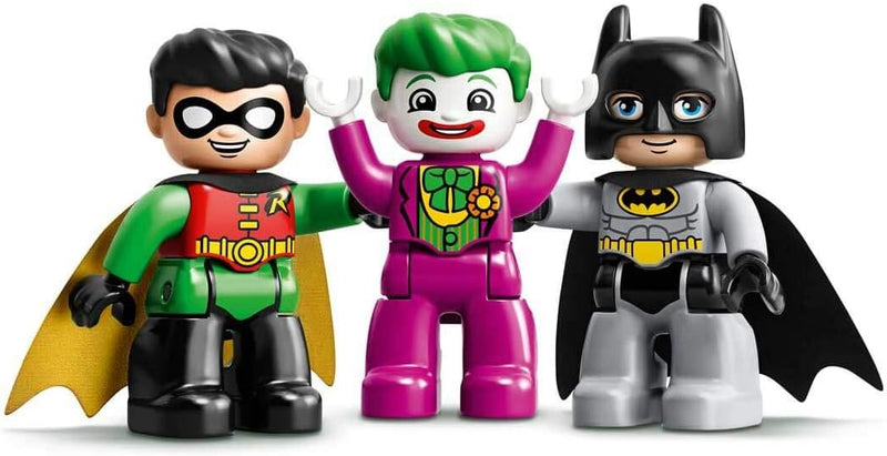 LEGO 10919 DUPLO Super Heroes DC Bathöhle mit Batmobil, Batman, Robin, Joker und Auto, Baby Spielzeu